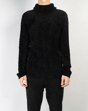 Load image into Gallery viewer, FW18 Velvet Textured Cable Knit Turtle Neck