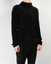 Load image into Gallery viewer, FW18 Velvet Textured Cable Knit Turtle Neck