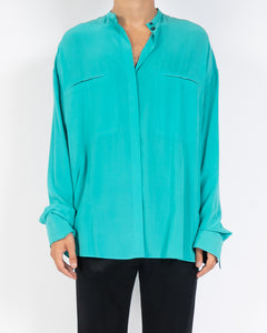 SS19 Turquoise Silk Shirt Sample