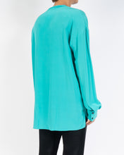 Load image into Gallery viewer, SS19 Turquoise Silk Shirt Sample