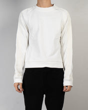 Load image into Gallery viewer, FW20 White Cropped Perth Sweatshirt with Crossgrain Detailing