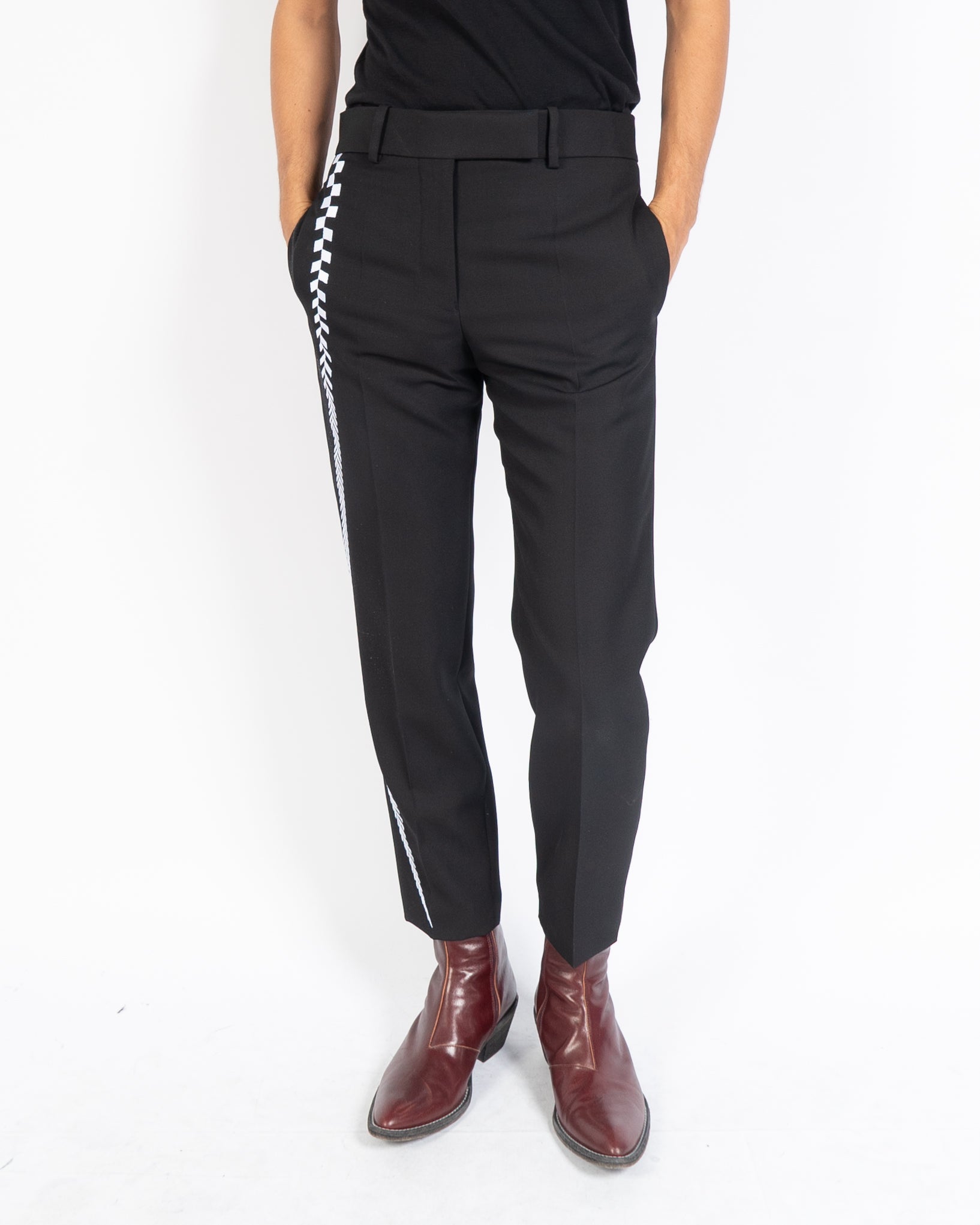 FW19 Embroidered Miles Black Trousers