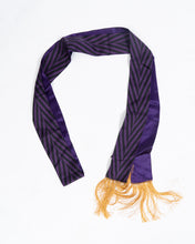 Load image into Gallery viewer, FW17 Black Purple Striped Silk Scarf