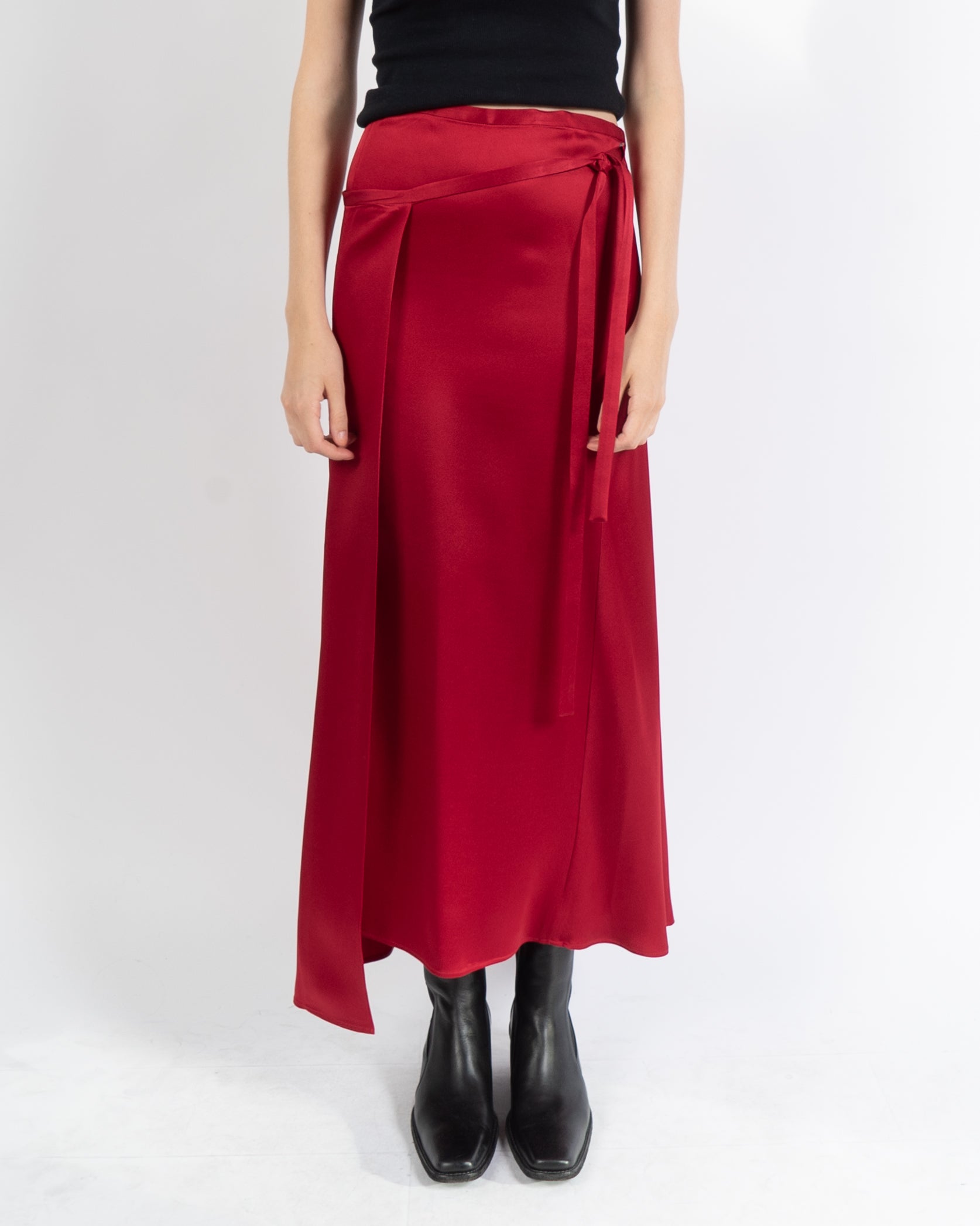 SS18 Red Satin Skirt