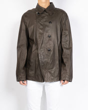 Load image into Gallery viewer, Brown Leather Coat Jacket