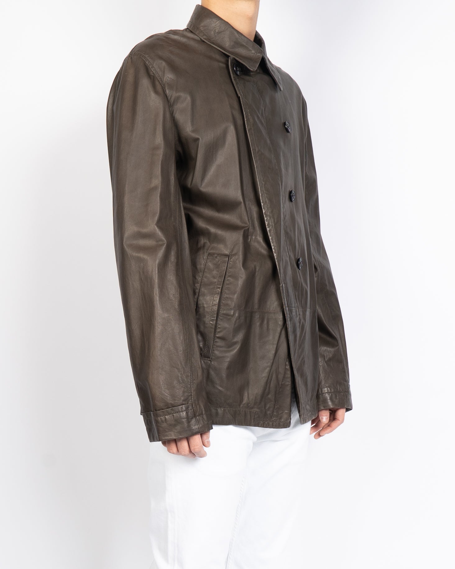 Brown Leather Coat Jacket