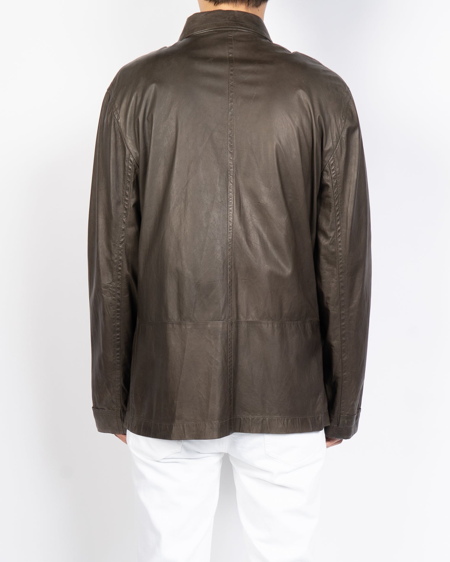 Brown Leather Coat Jacket
