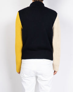 FW18 Sleeve Contrast Wool Turtleneck Knit