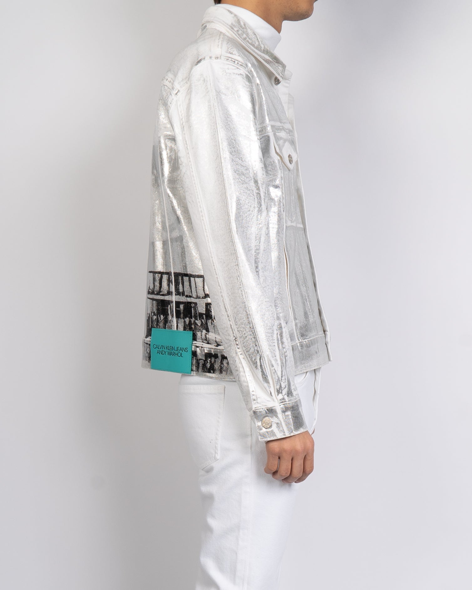 Silver Waxed Warhol Denim Jacket Sample