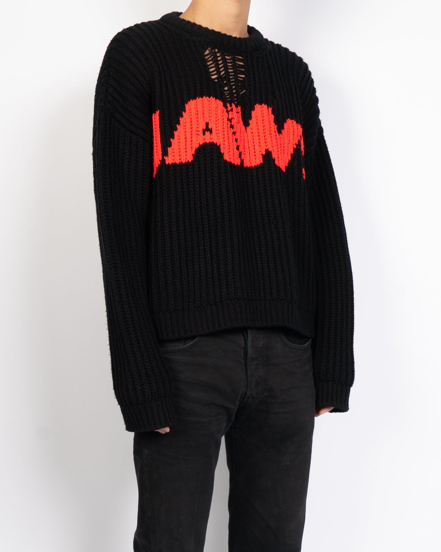 Jaws Distressed Knit Sweater