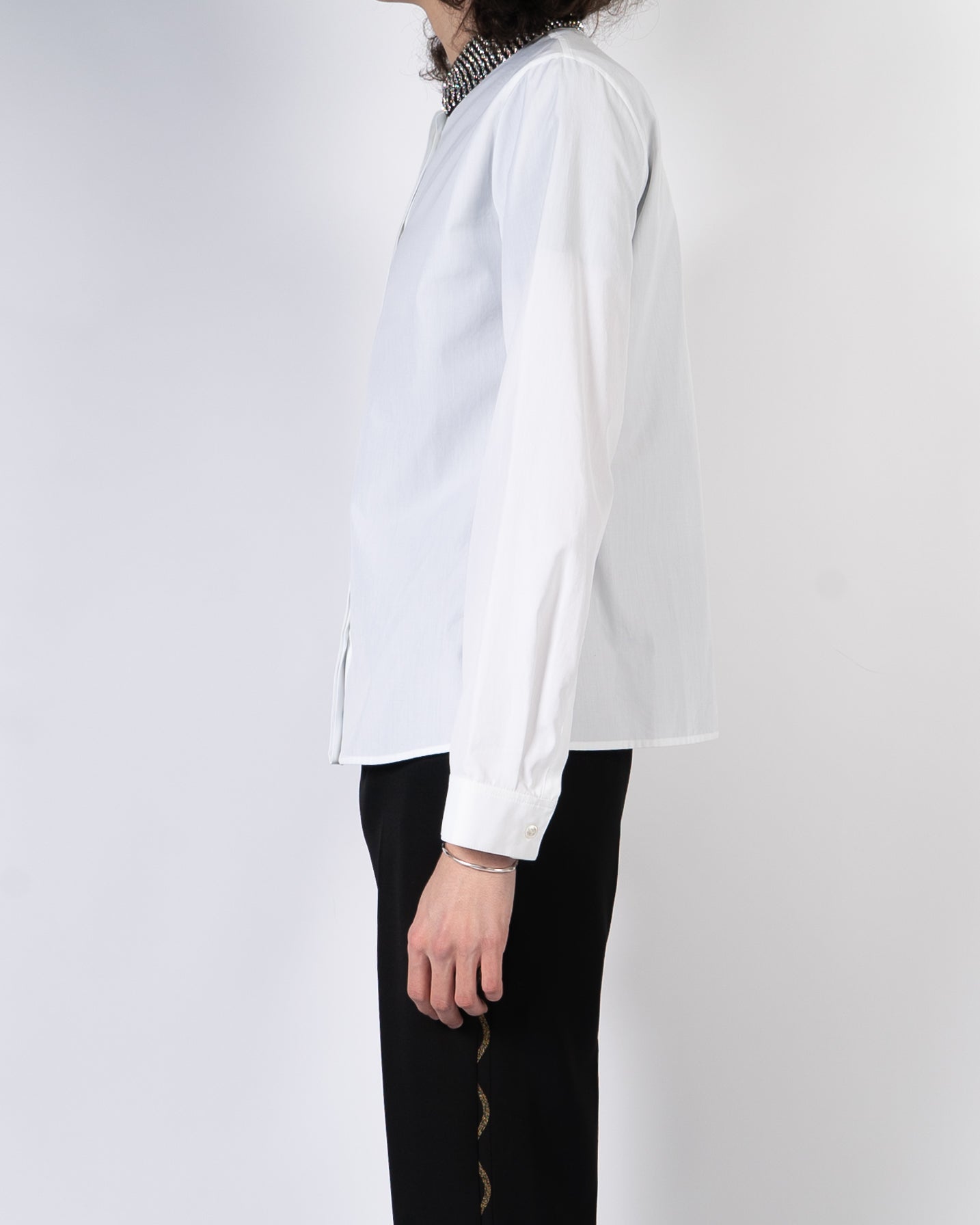 FW20 White Crystal Collar Dress Shirt