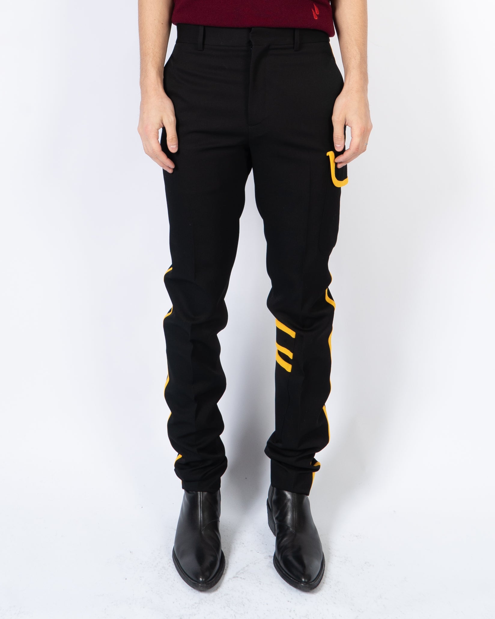 SS19 Yellow Cigarette Scuba Cargo Trousers