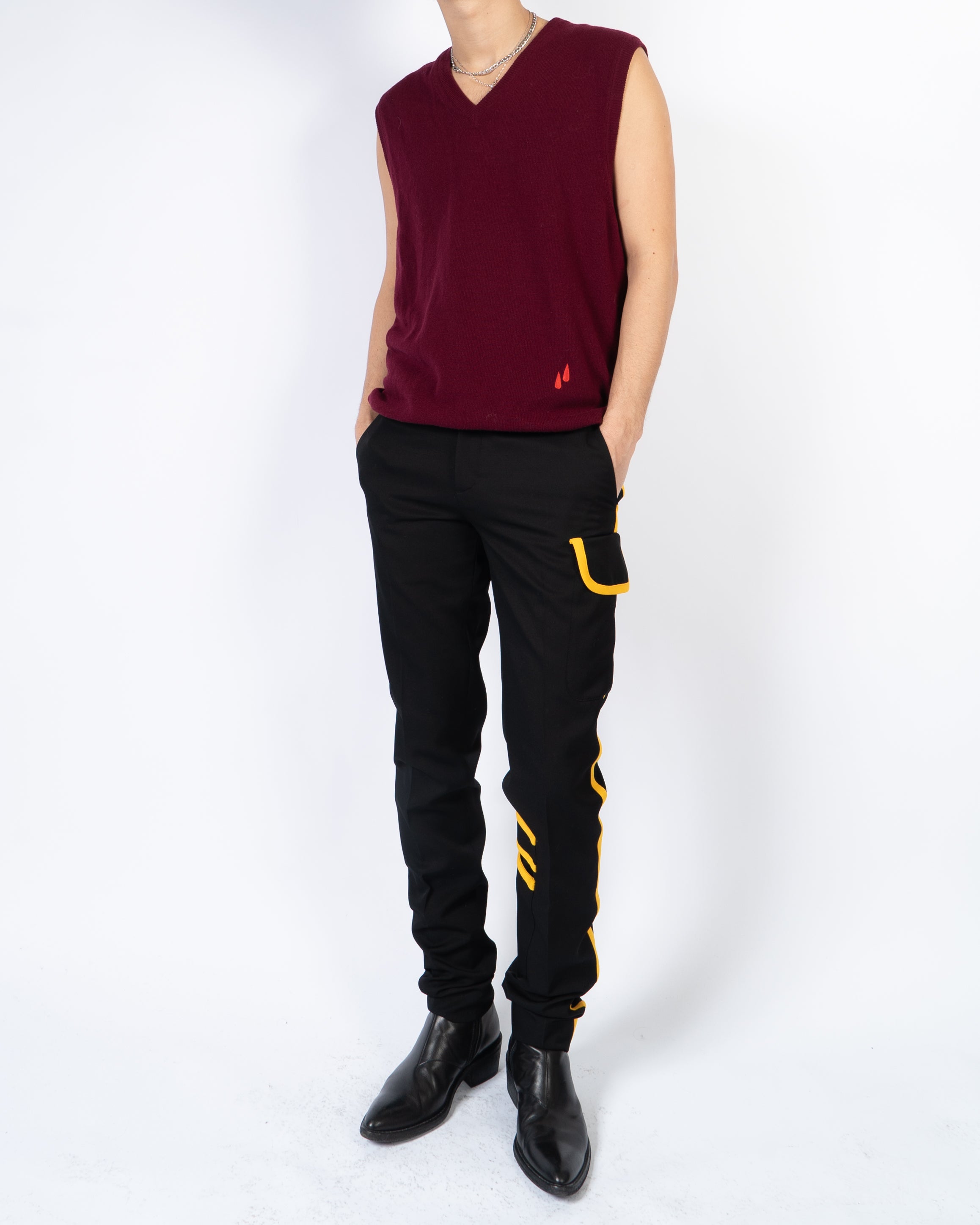 SS19 Yellow Cigarette Scuba Cargo Trousers