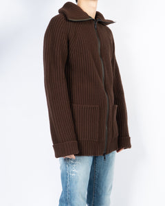 FW20 Brown Oversized Cardigan Knit