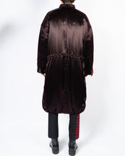 Load image into Gallery viewer, FW17 Burgundy Silk Satin Overcoat