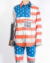 Load image into Gallery viewer, American Flag Printed Denim Shirt