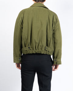 Cropped Green Military Jacket Sample