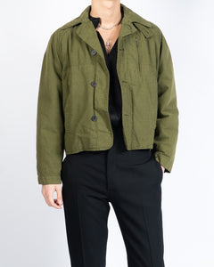 Cropped Green Military Jacket Sample