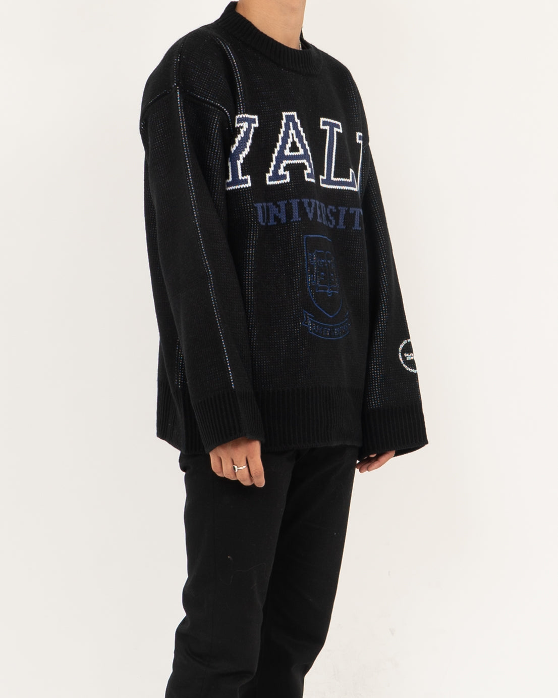 SS19 Oversized Black Yale Knit – Backyardarchive