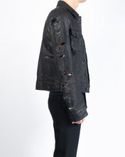 Load image into Gallery viewer, SS04 Strip Distressed Waxed Denim Jacket