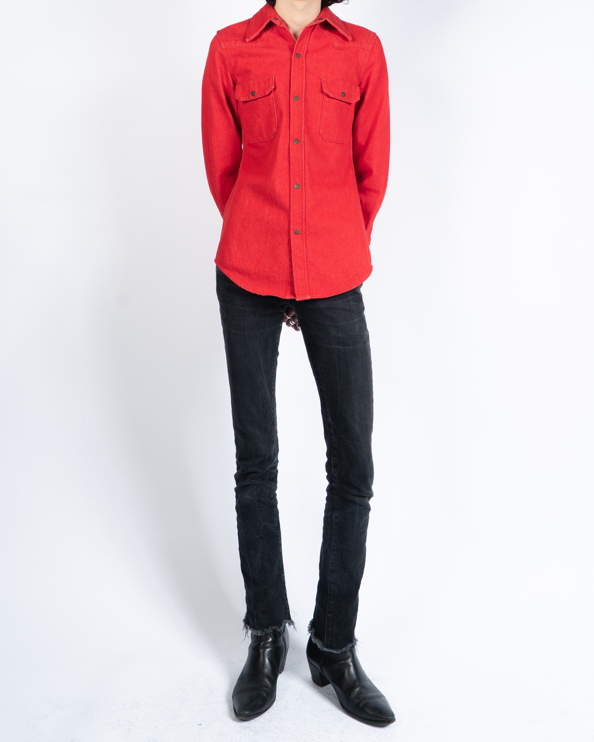 Est. Red Western Denim Shirt