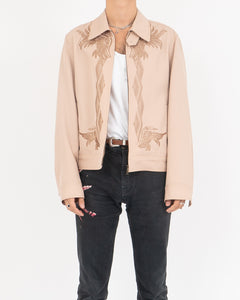 Pale Pink Embroidered Wool Jacket