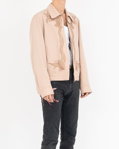 Pale Pink Embroidered Wool Jacket