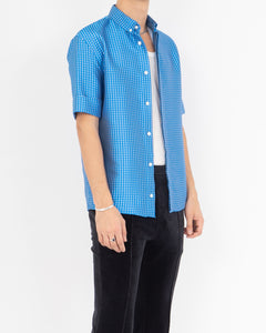 SS17 Blue Inside Out Silk Jacquard Short Sleeve Shirt