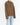 FW17 Quilted Mandarin Collar Brown Wool Shirt with Leather Patch