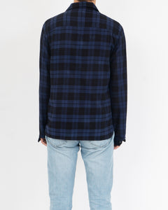 FW17 Pointed Collar Checked Blue Flannel Shirt