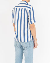 Load image into Gallery viewer, SS17 Light Blue Striped Short-Sleeve Silk Shirt