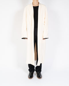 SS19 Ivory Striped Oversized Robe Coat