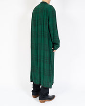 Load image into Gallery viewer, SS19 Green Checked Oversized Viscose Robe Coat