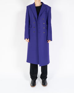 FW20 Purple Double Breasted Wool Coat