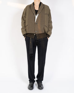 FW20 Khaki Wool Bomber with pointed Collar 1 of 1 Sample