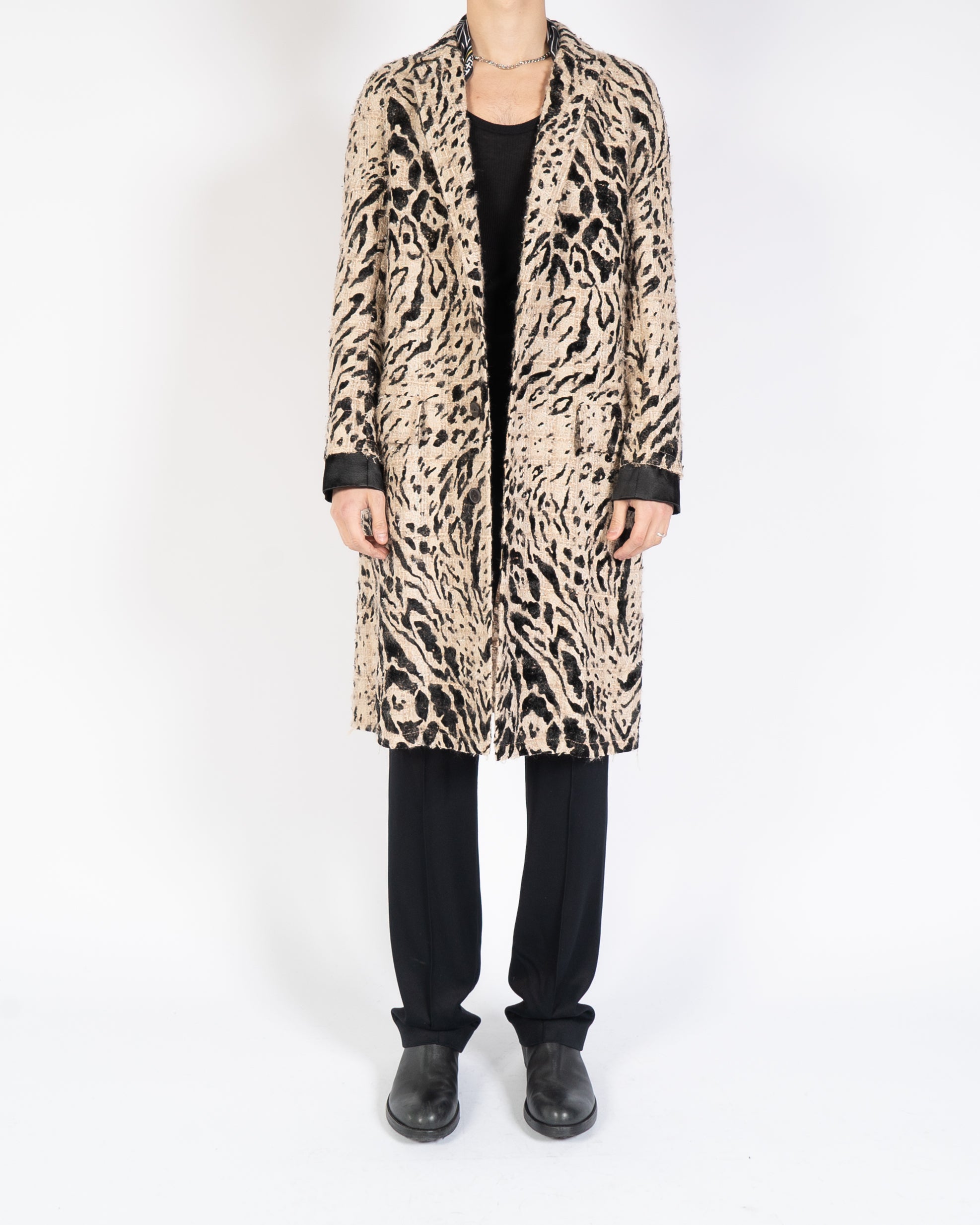 FW18 Leo Jacquard Distressed Overcoat