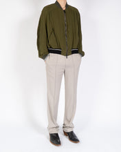 Load image into Gallery viewer, SS20 Green Oversized Silk College Bomber