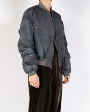 Load image into Gallery viewer, SS19 Grey Zipped Nylon Bomber Jacket
