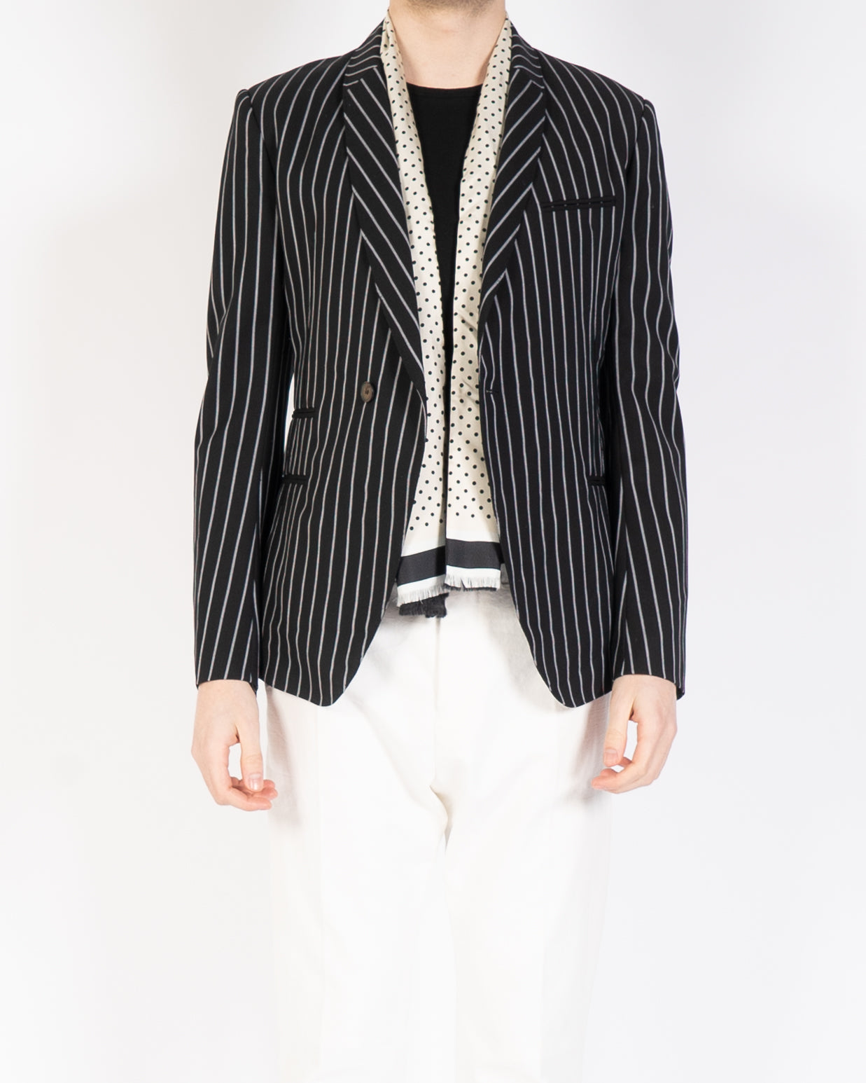 SS18 Black & White Pinstriped Blazer