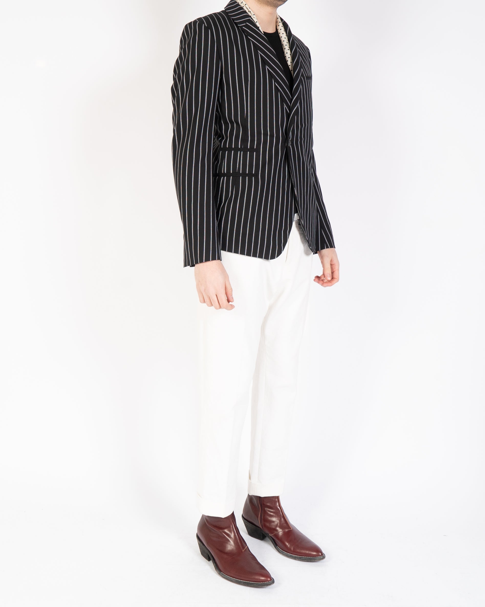 SS18 Black & White Pinstriped Blazer