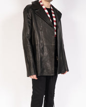 Load image into Gallery viewer, FW15 Zipped Black Leather Coat