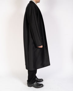 SS19 Black Silk Mix Perignor Robe Coat
