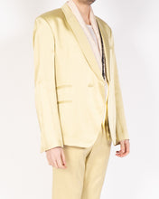 Load image into Gallery viewer, FW19 Yellow Satin Shawl Collar Blazer