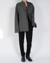Load image into Gallery viewer, FW20 Oversized Anthracite Wool Mandarin Collar Shirt