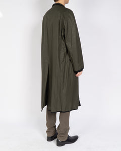 SS19 Green Waxed Viscose Perignor Robe Coat