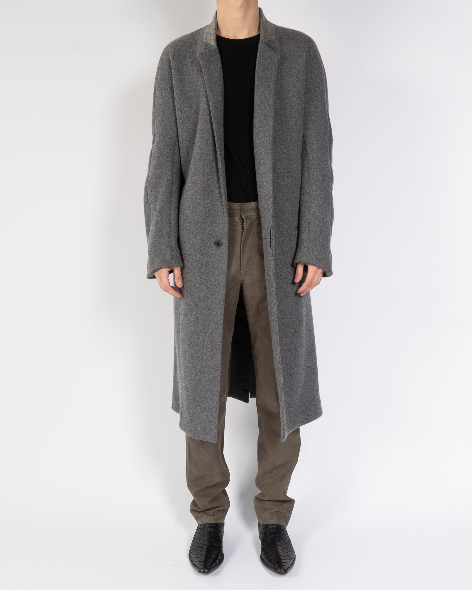 FW14 Grey Knit Raglan Overcoat