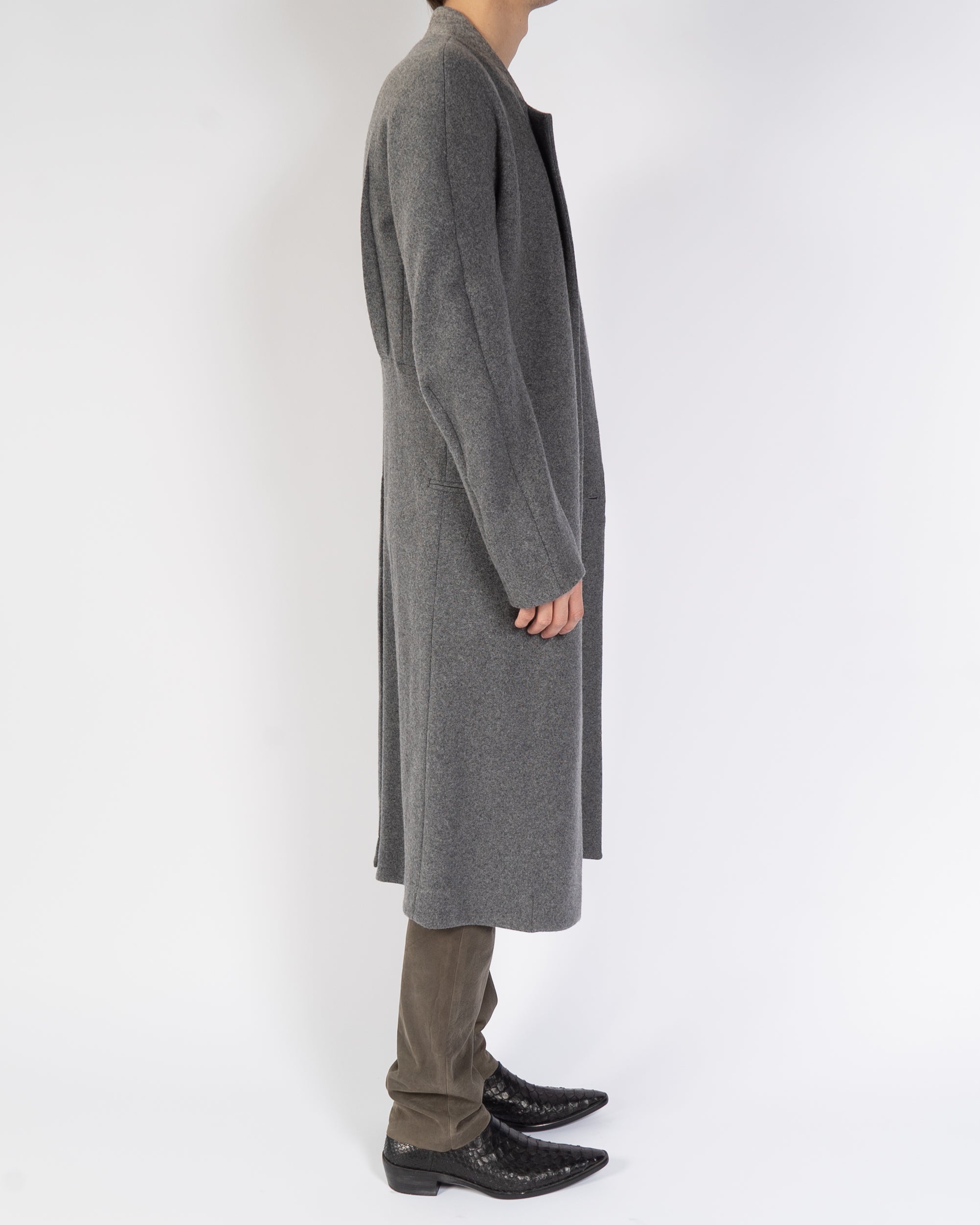 FW14 Grey Knit Raglan Overcoat