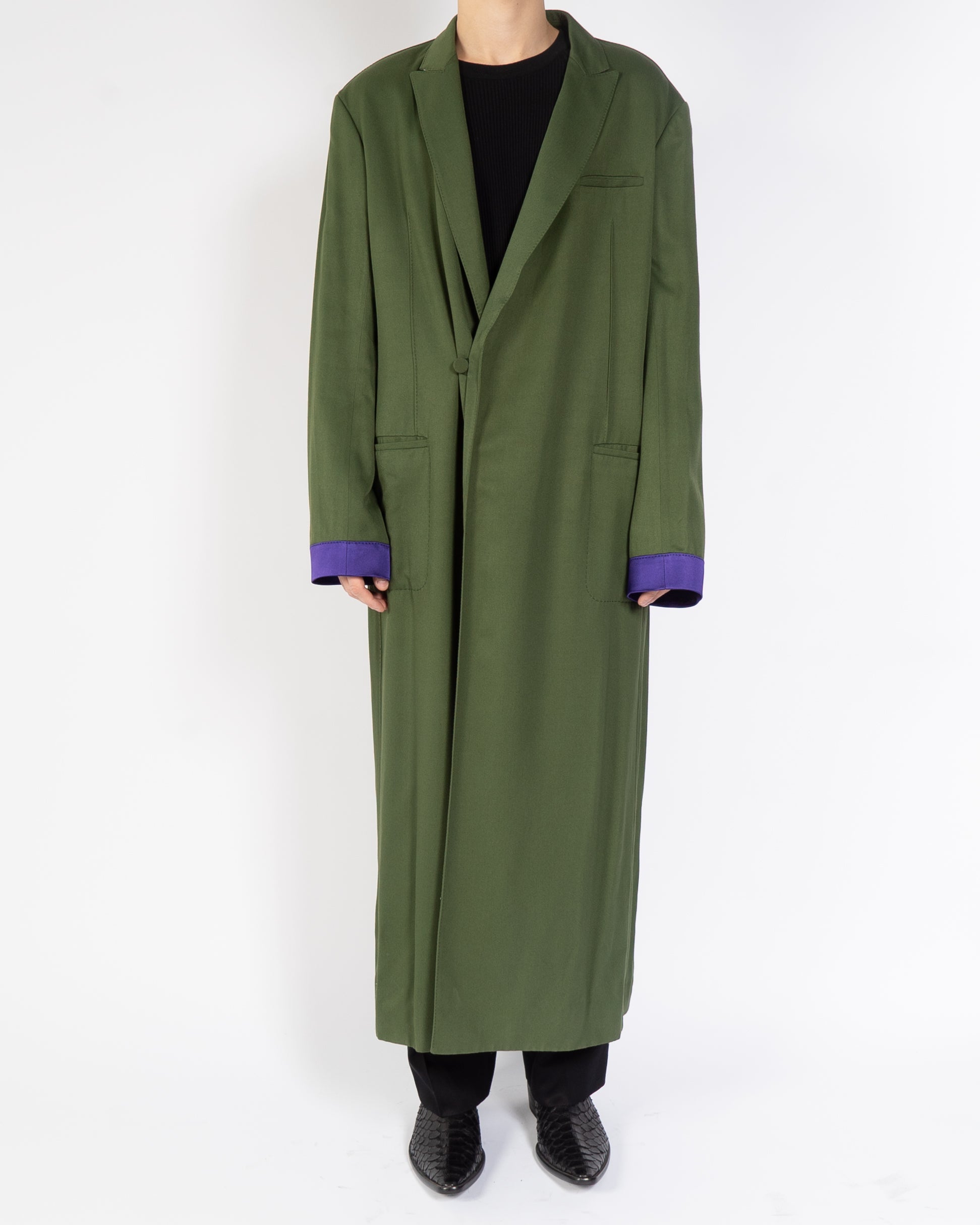 SS20 Green Belted Viscose Robe Coat