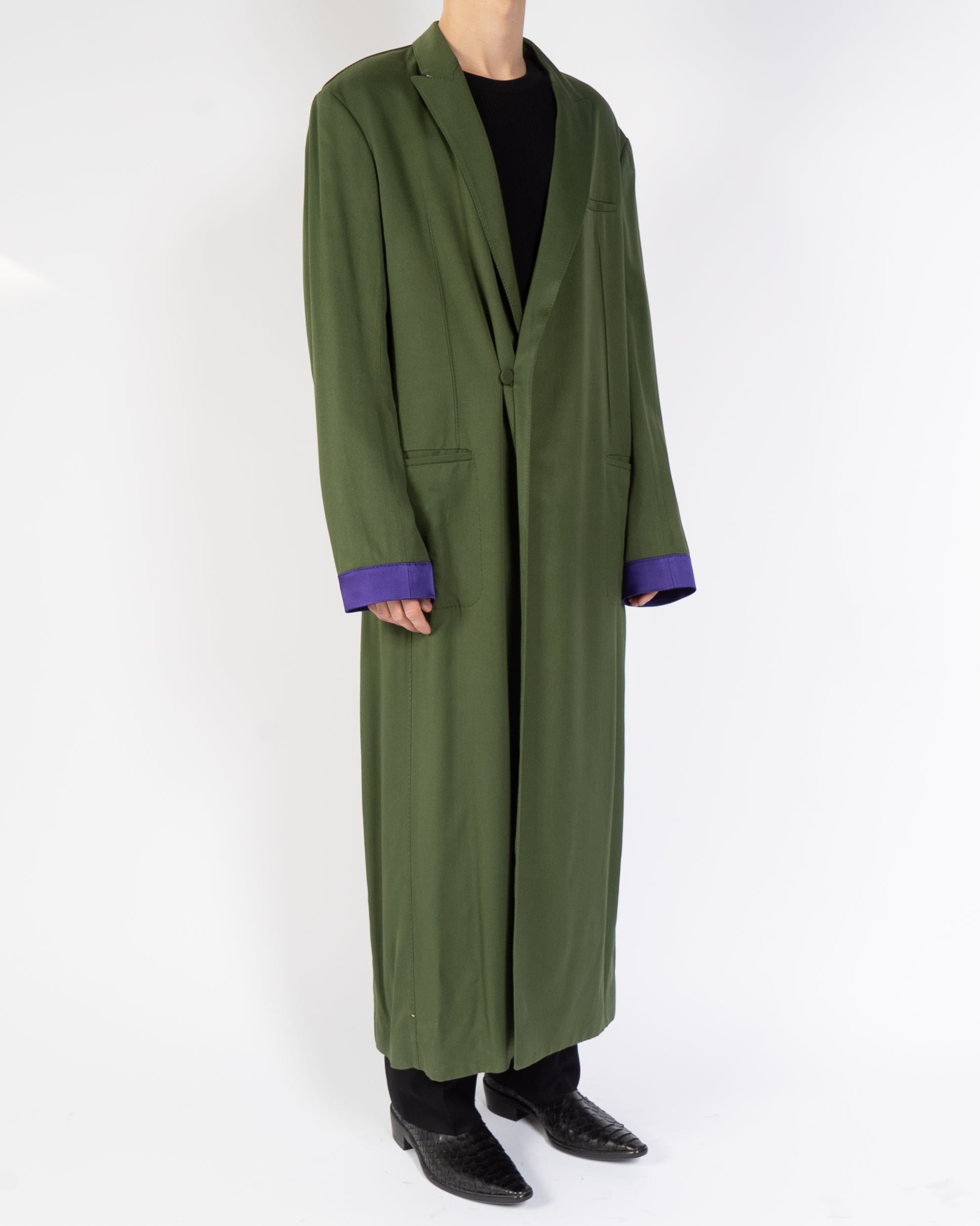 SS20 Green Belted Viscose Robe Coat