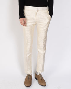 FW15 Cropped Silk Jacquard Trousers